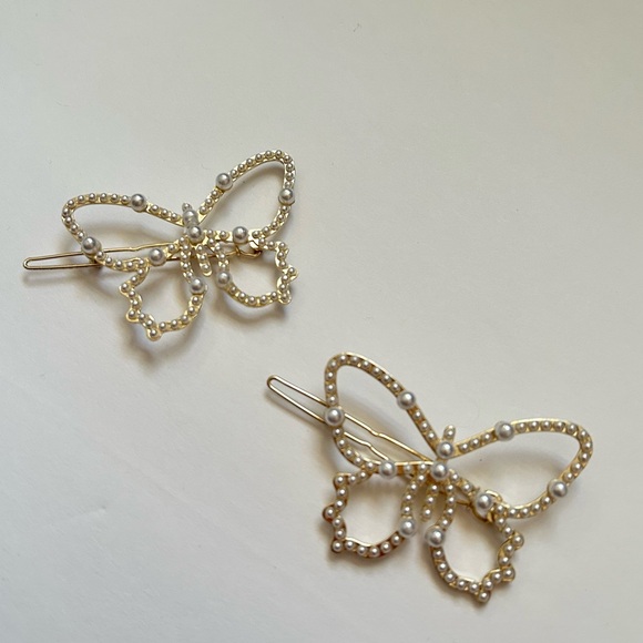 🩷BUNDLE OF 4 HAIR PINS GOLD SILVER BARRETTES DIAMOND SPARKLE WEDDING TRENDING - Picture 2 of 8